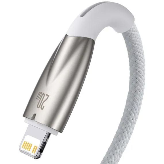 Дата кабель Baseus Glimmer Series Fast Charging Data Cable Type-C to Lightning 20W 1m (CADH000001) White | Зображення 2