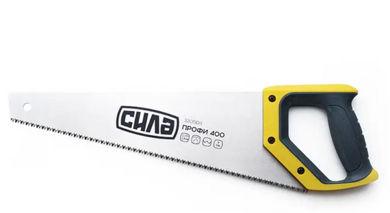 Ножівка по дереву 400мм з пластиковою двокомпонентною ручкою СИЛА