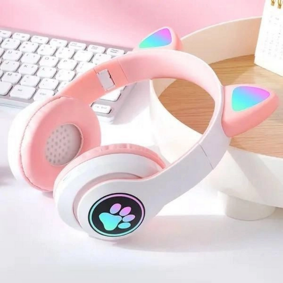 Накладні навушники Рожеві, Навушники з вушками Cat STN-28 2в1 для дітей   знижка | Зображення 1