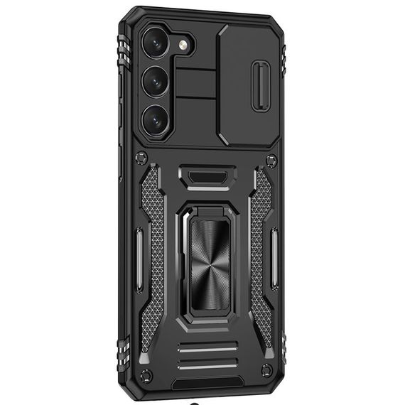 Ударопрочный чехол Camshield Army Ring для Samsung Galaxy S21 FE Черный / Black | Зображення 4