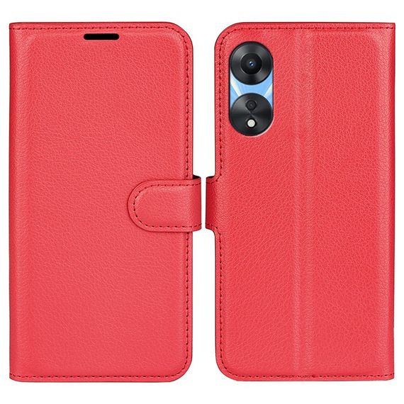 Чохол книжка з кишенями для карт на Oppo A58 колір Червоний | Зображення 6