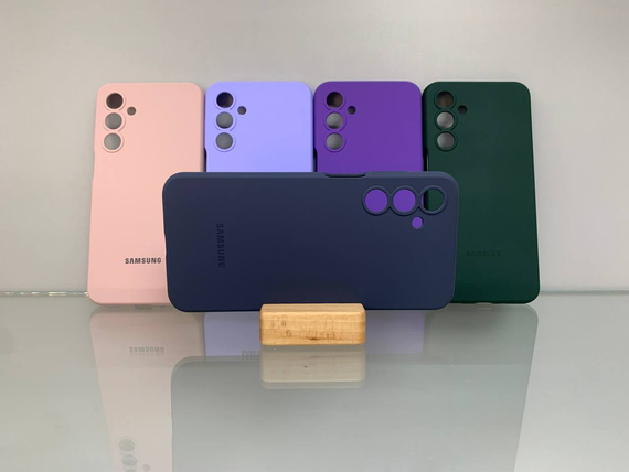 Samsung A16 Протиударний чохол з логотипом софт тач синій