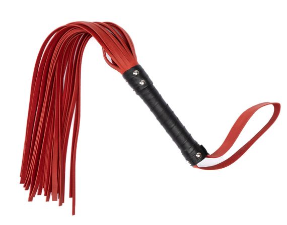 Флоггер из натуральной кожи Flirty Hard Leather - Black & Red, BG-00001 sexstyle | Зображення 1
