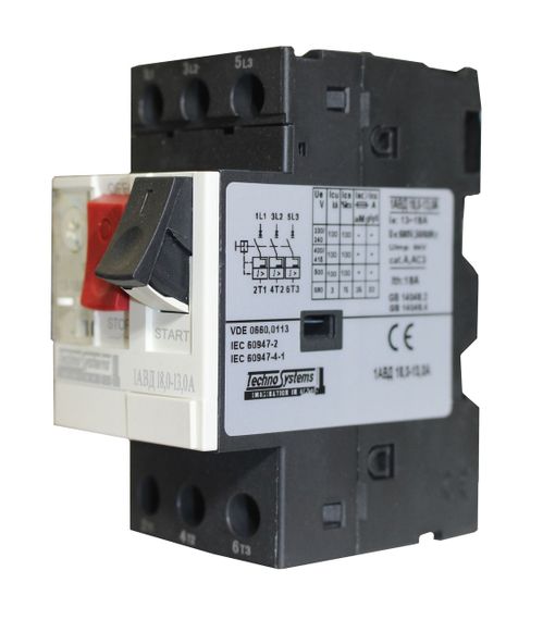 Автоматичний вимикач 1АВД 18-13А захисту двигуна 220V 4kW / 400V 7.5kW Ny95505021 | Зображення 3