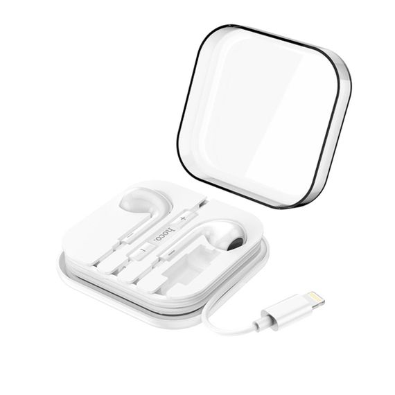 Навушники HOCO M1 Max crystal earphones for iP with mic White | Зображення 5