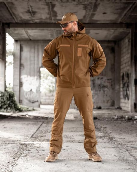 Тактичний костюм Softshell чоловічий комплект для полювання туризму військовий одяг куртка штани бейсболка | Зображення 2