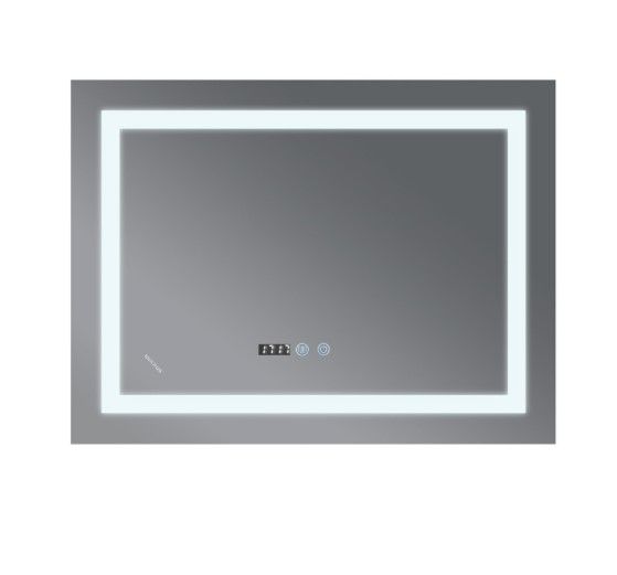 Дзеркало Mixxus WARM MR02-90x70-CASE з LED Touch, Anti-fog, димером, регулюванням яскравості, годинником (MI6674) | Зображення 4