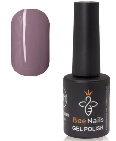 Гель-лак для ногтей Bee Nails 147 (пастельный серо-фиолетовый) 8мл | Зображення 1