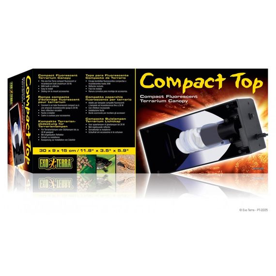 Світильник ExoTerra для тераріумів Compact top для ультрафіолетових ламп пластик метал E27 30х9х15 см | Зображення 2