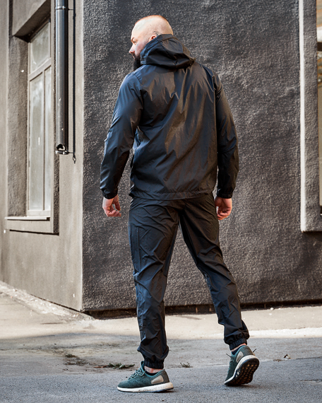 Мужской спортивный костюм из плащевки штаны и ветровка, BD0030 цвет черный, размер S | Зображення 3