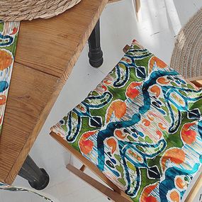 Подушка на стул с завязками Этно узор 40x40x4 см (PZ_21A022)