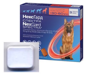 Таблетки от блох, клещей и гельминтов для собак весом от 30 до 60 кг NexGard Spectra (Нексгард Спектра) Boehringer Ingelheim , 1 шт