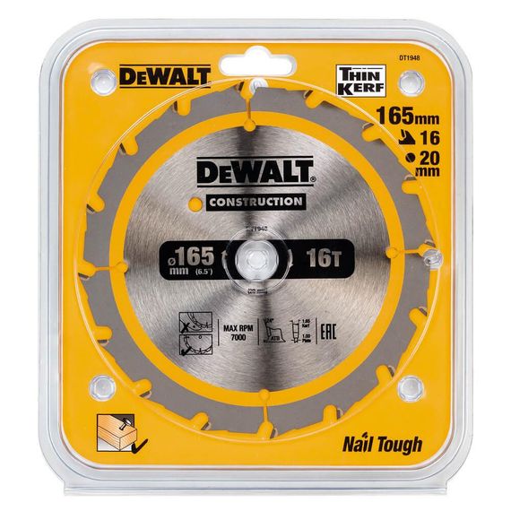 Диск пильний 165*20мм DeWALT DT1948 | Зображення 1