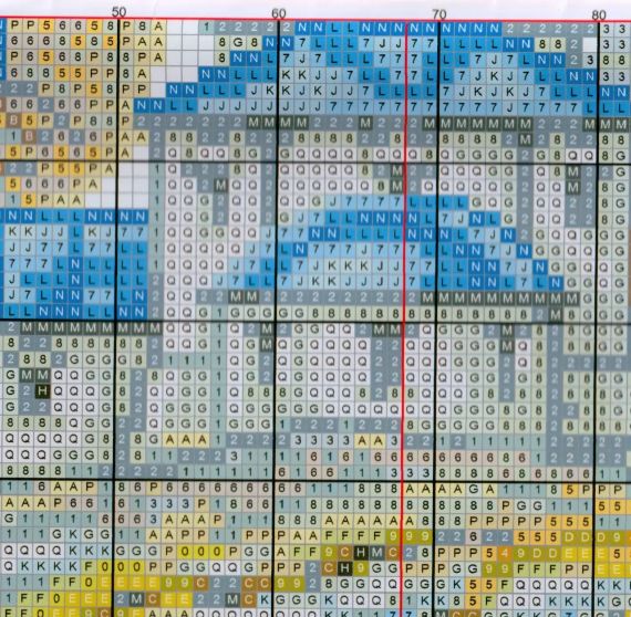Набор для вышивания по нанесённой на канву схеме "Blue castle". AIDA 14CT printed 32*37 см | Зображення 5