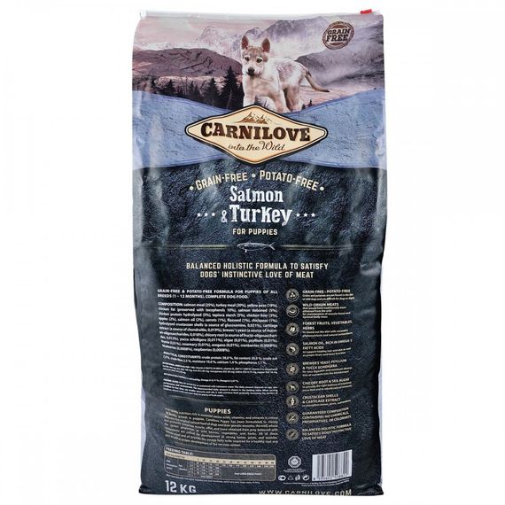 Корм сухий Carnilove Puppy Salmon and Turkey для цуценят усіх порід з лососем та індичкою 12 кг | Зображення 3