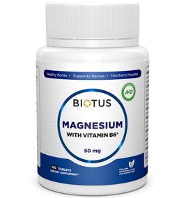 Микроэлемент Магний Biotus Magnesium with Vitamin B6 100 Tabs BIO-530210