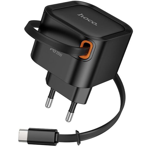 МЗП Hoco C153A Changer With Retractable Cable Type-C PD20W Black | Зображення 2