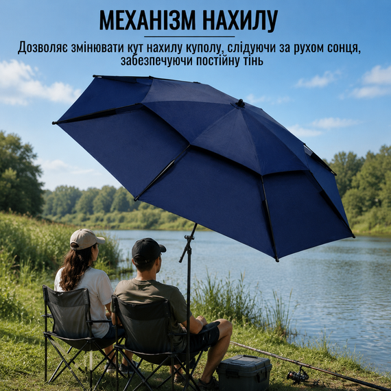 Зонтик пляжный садовый рыболовный 2.4M / Зонтик-антивитер с наклоном Outdoor Umbrella / Усиленный зонтик | Зображення 1