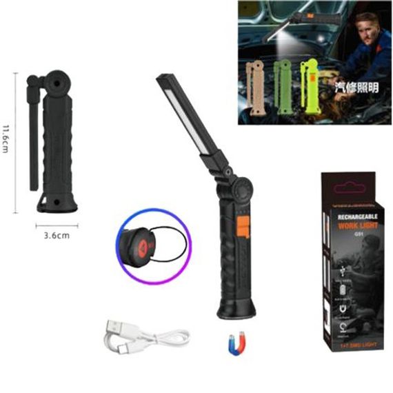 Ліхтар поворотний Worklight G51-LED-COB з магнітом та гаком, Кемпінговий складаний ліхтар | Зображення 1
