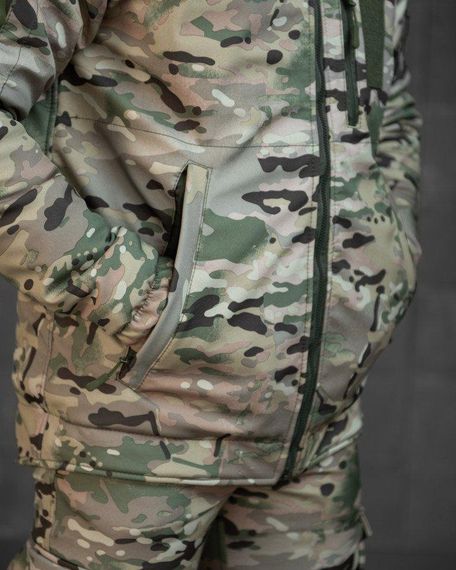 Зимний тактический костюм мультикам утепленный комплект Softshell с мембраной военная форма для зимы | Зображення 7