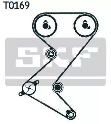 Помпа + комплект ременя ГРМ CITROrueN C4, PEUGEOT 308, SKF (VKMC03263) | Зображення 1