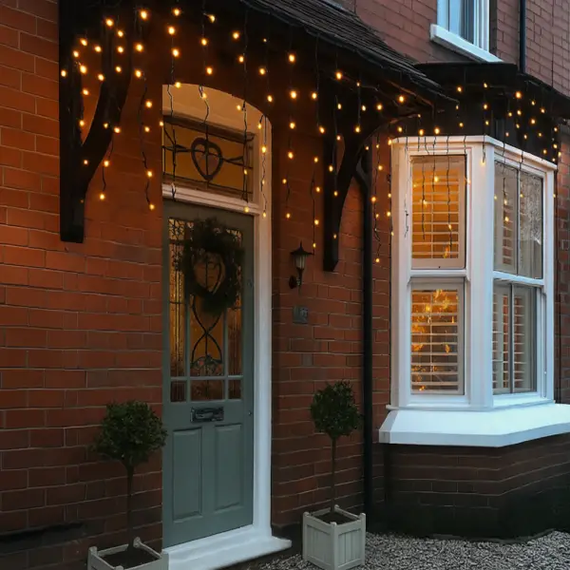 Вулична гірлянда Бахрома 12 м, 200 LED, Жовта, IP44, ефект флеш | Зображення 1