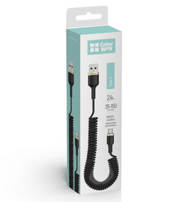 Кабель USB Type-C ColorWay CW-CBUC051-BK 2,4A 0,35-1,5м чорний