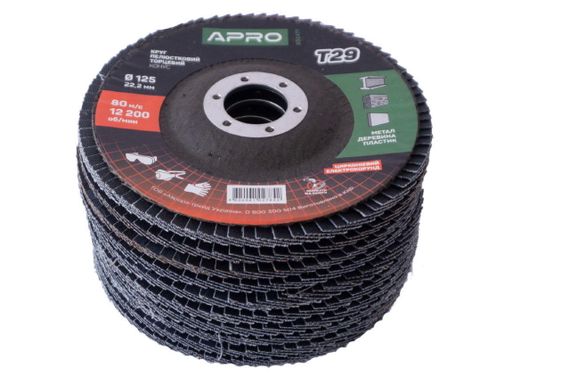 Круг лепестковый торцевой Apro - 125 мм x Р60 цирконий прямой (830474) | Зображення 2