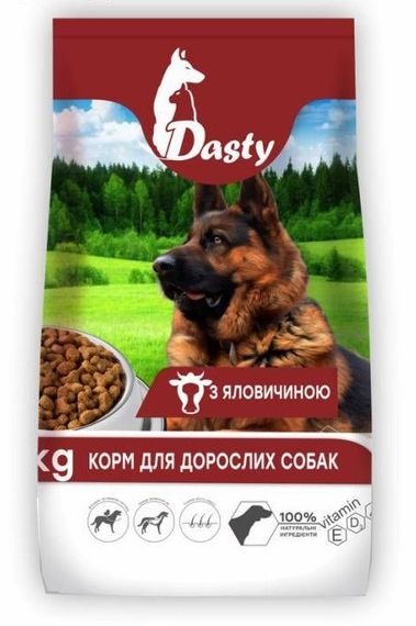 Сухий корм Dasty для собак з яловичиною 10 кг