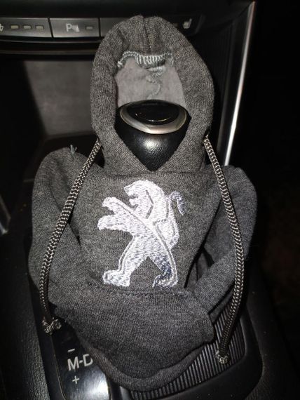 Чехол кофта Худи аксессуар на КПП Car Hoodie Peugeot Пежо серый подарок автомобилисту 10070