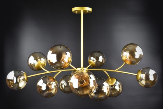 Люстра стельова на 12 лампочок 26207 Золото 45-65х110х110 см.