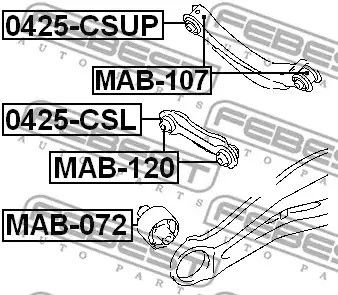 Сайлентблок важеля MITSUBISHI LANCER, FEBEST (MAB120) | Зображення 1