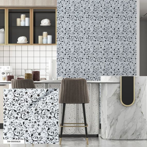 Самоклеюча плівка білі вензелі 0,45х10м (10175) SW-00000828 | Зображення 8