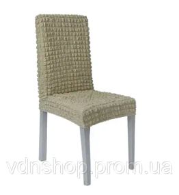 Комплект чехлов на стулья без оборки 6 штук (бежевый)