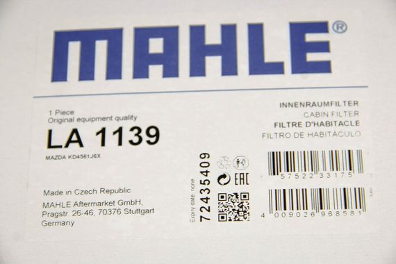 Фільтр салону Mazda 3/6/CX-5 1.5-2.5 11-, MAHLE/KNECHT (LA1139) | Зображення 2