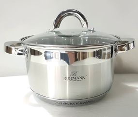 Каструля Bohmann BH-0715-24, 6. 5 л, 24 см, з нержавіючої сталі з кришкою, для всіх типів плит