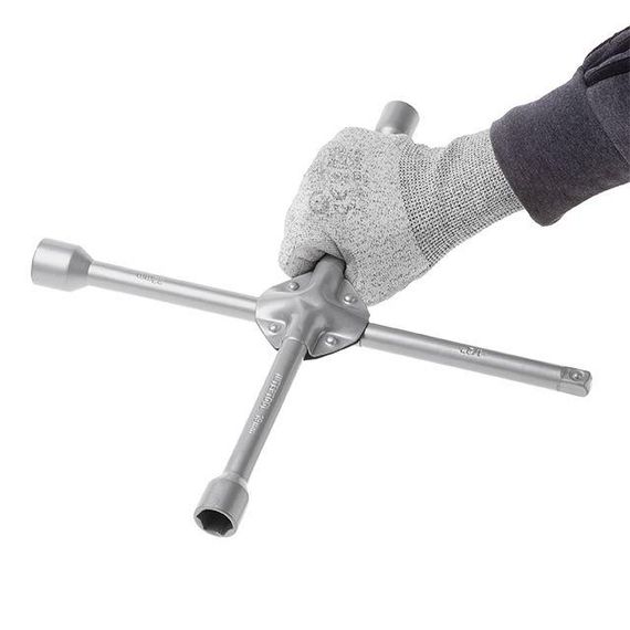 Ключ балонний хрестовий посилений, 14"х355 мм, 16 мм, 17, 19, 22, 1/2" INTERTOOL HT-1602 | Зображення 4