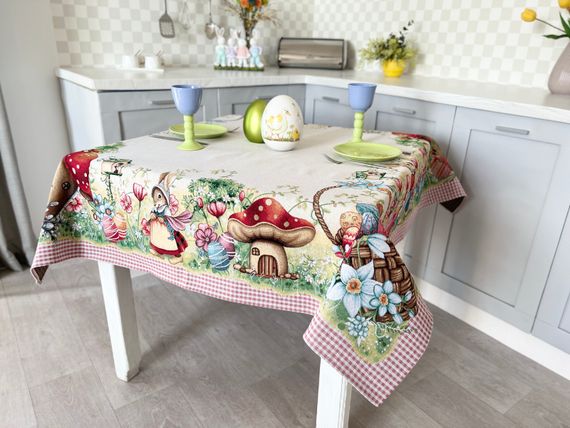 Скатертина гобеленова MAGIC EASTER Limaso, 137х137, Квадратна, Великодній, Без люрексу, 75% поліестер, 22% бавовна, 3% акрил, Гобелен | Зображення 6