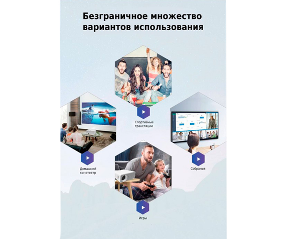 Портативний Full HD проектор XPRO PANOPLUS XRT (5200 lumen) з WiFi функцією Screen Mirroring та функцією Bluetooth колонки + Тренога 1 метр у комплекті | Зображення 7