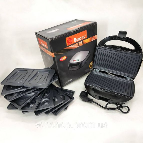 Гриль з електронним управлінням Domotec, Електрогриль настільний для м'яса, Бутербродниця грильниця IX-31 | Зображення 4