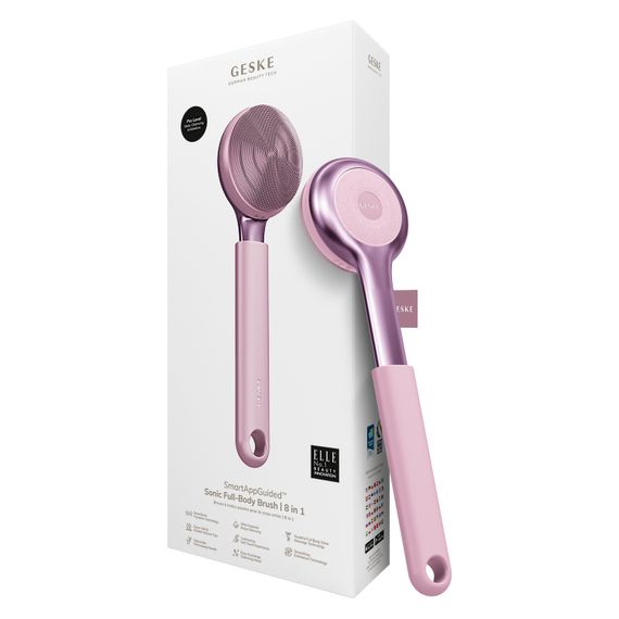 Ультразвукова щітка для всього тіла GESKE Sonic Full-Body Brush&Intensive Exfoliator 8в1 starlight, Рожевий