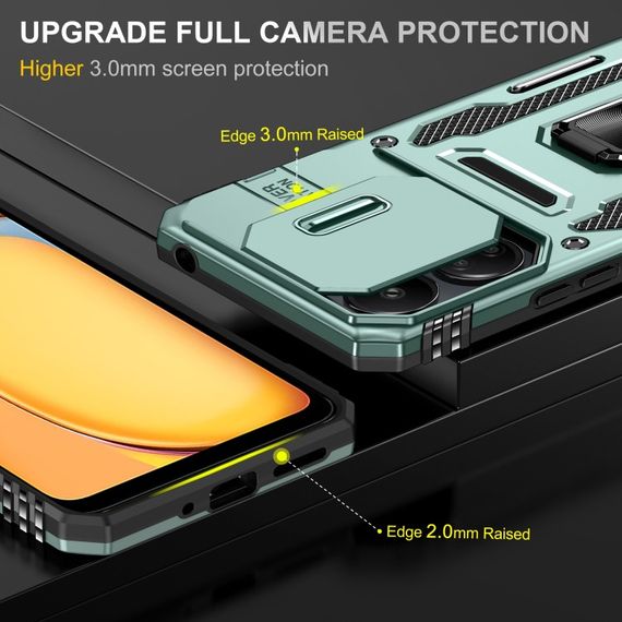 Ударопрочный чехол Camshield Army Ring для Xiaomi Poco X6 / Note 13 Pro 5G Зеленый / Light Green | Зображення 5