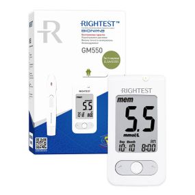 Глюкометр Bionime Rightest GM 550 +10 тест полосок и бессрочная гарантия