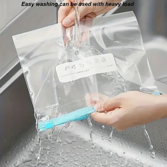 Пакети для зберігання продуктів із слайд блокуванням, багаторазові герметичні стійкі до Запаху, 45 шт. | Зображення 7