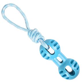 Іграшка для собак Flamingo Rudo Dumbbell With Rope, 14 см