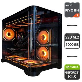 Збірка на замовлення ігровий ПК GameMax Hype-M Black Tower / AMD Ryzen 7 7700 (8 (16) ядер по 3,8 - 5,3 ГГц) / 32 ГБ DDR5 / 1000 ГБ SSD M.2 / nVidia GeForce RTX 5070, 12 ГБ GDDR7, 192-bit / 750 Вт