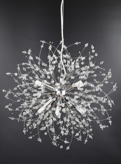 Люстра підвісна на 8 лампочок 26480 Хром 50-160х45х45 см. | Зображення 3