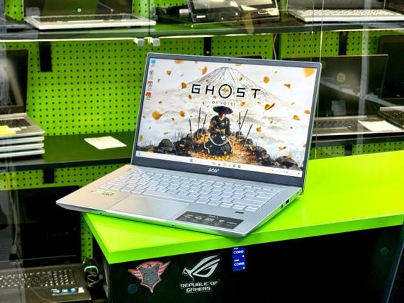 Игровой ноутбук Acer Swift X SFX14-41G / 14" (1920x1080) IPS / AMD Ryzen 5 5600U (6 (12) ядер по 2.3 - 4.2 GHz) / 8 GB DDR4 / 512 GB SSD M.2 / nVidia GeForce RTX 3050, 4 GB GDDR6, 128-bit / WebCam / Win 11 Home б/у | Зображення 3