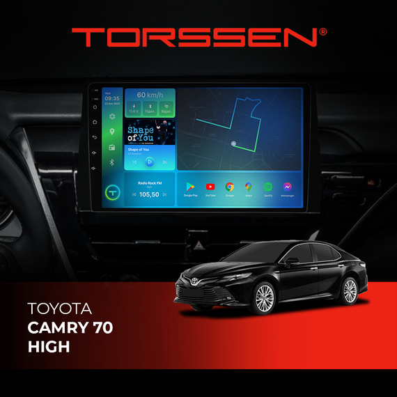 Штатна магнітола Torssen Toyota Camry 70 high NF9 Carplay