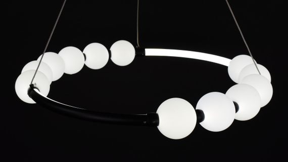 Люстра світлодіодна підвісна LED світильник для квартири на стелю лед 27725 Чорний 25-140х62х62 см. | Зображення 5